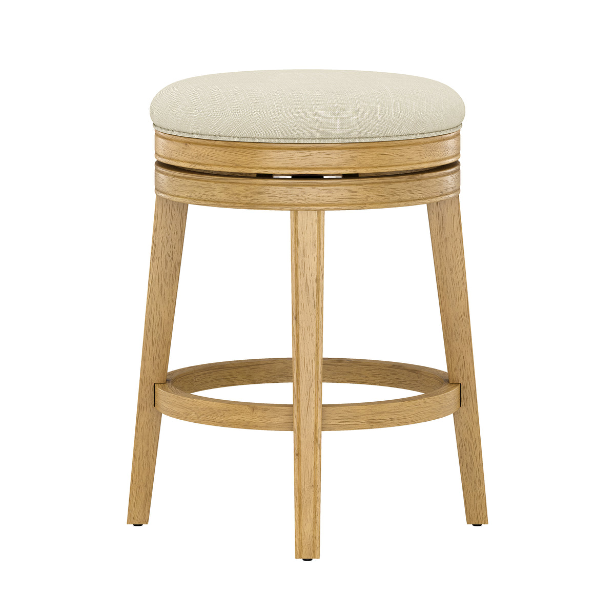 Anton Wood Backless Swivel Stool