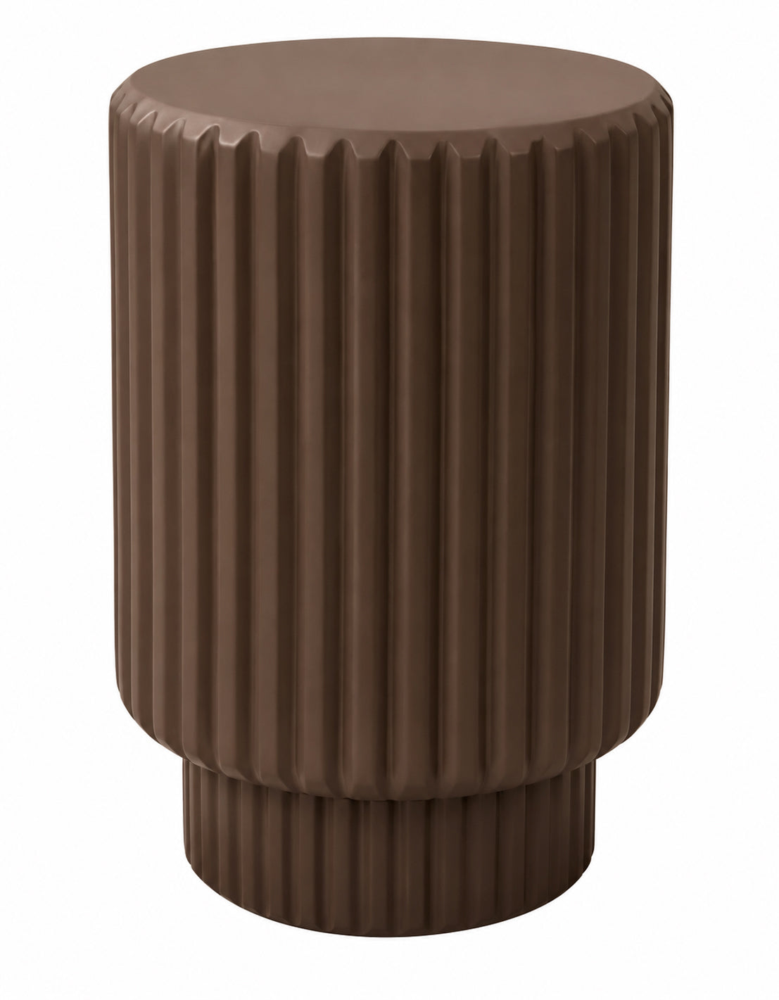 Lillian Bay Reinforced Concrete Round Side Table, Chocolate