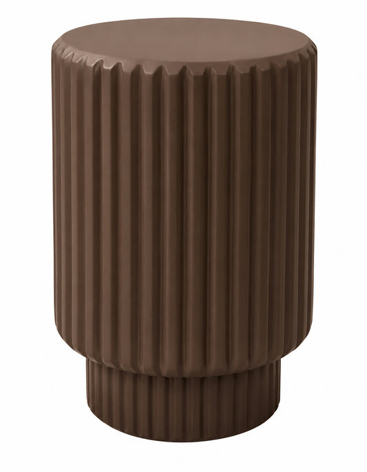 Lillian Bay Reinforced Concrete Round Side Table, Chocolate