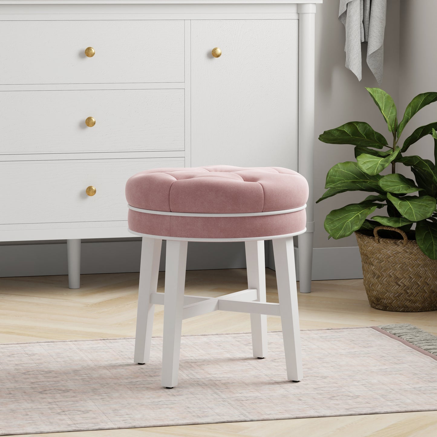 Sophia Wood Vanity Stool