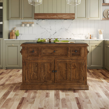 Tuscan Retreat Wood Kitchen Island
