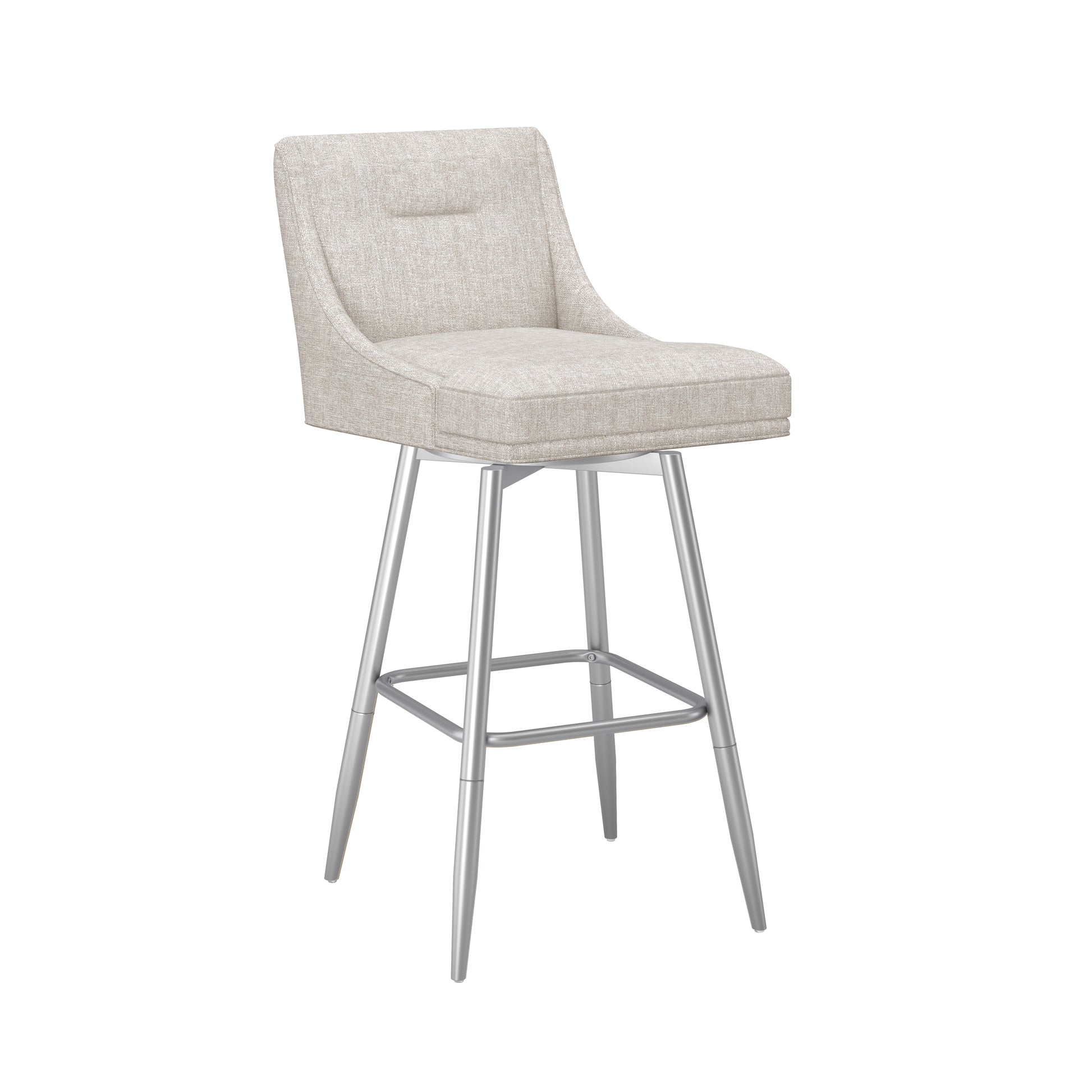 Uniquely Yours Metal Stool, Tapered Back / Oatmeal / Silver