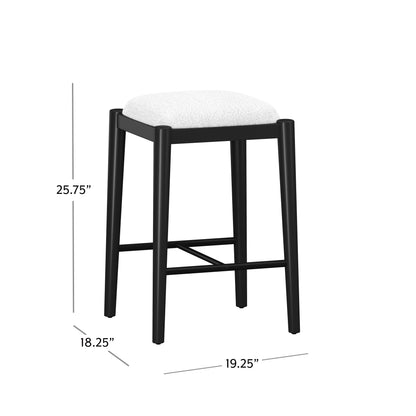 Cleo Wood Counter and Bar Stools, Black