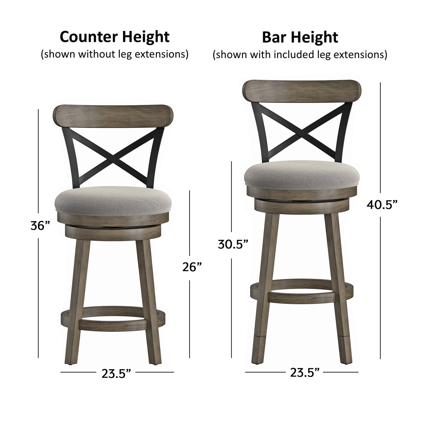 Reid Wood Counter and Bar Stools