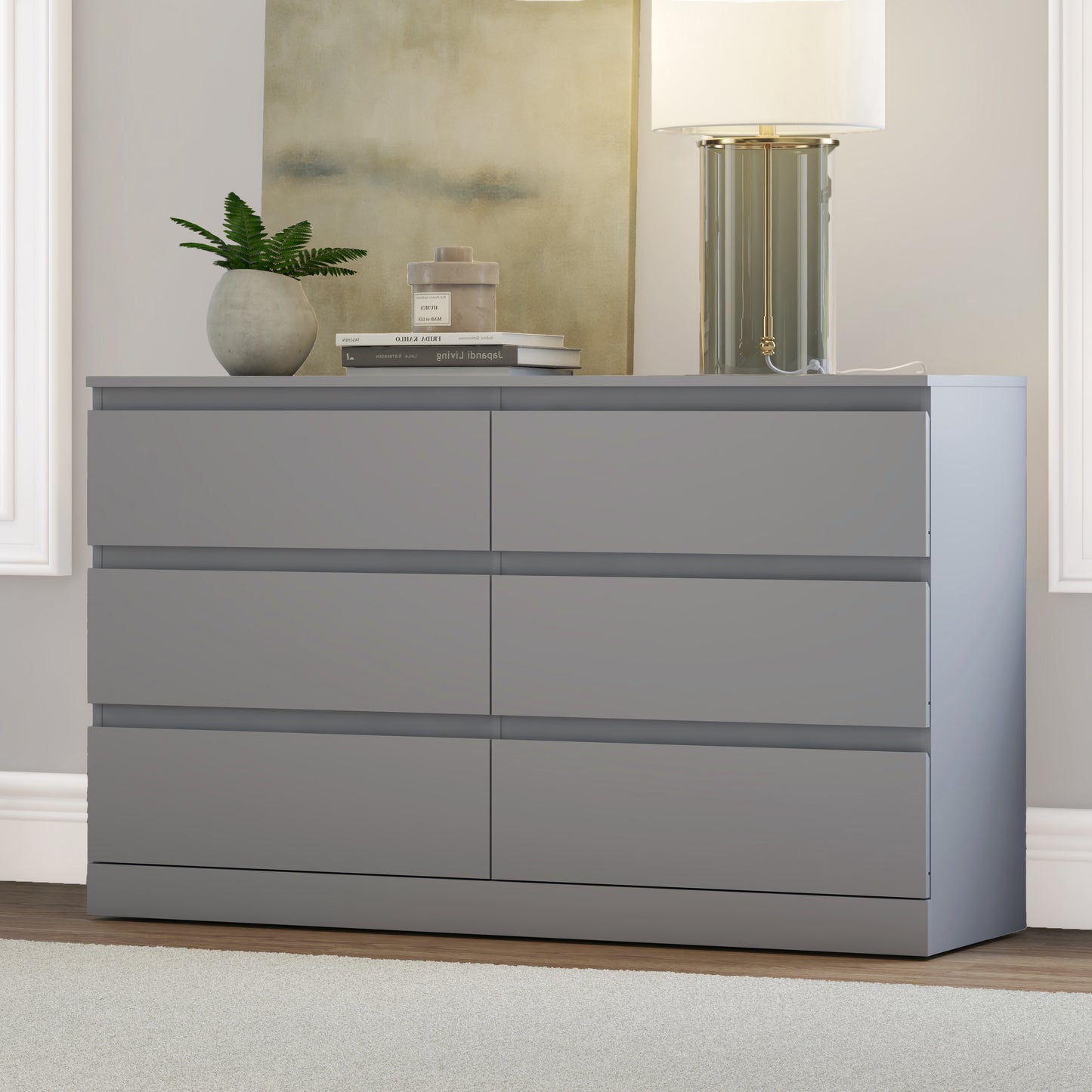 Brindle Wood 6 Drawer Dresser