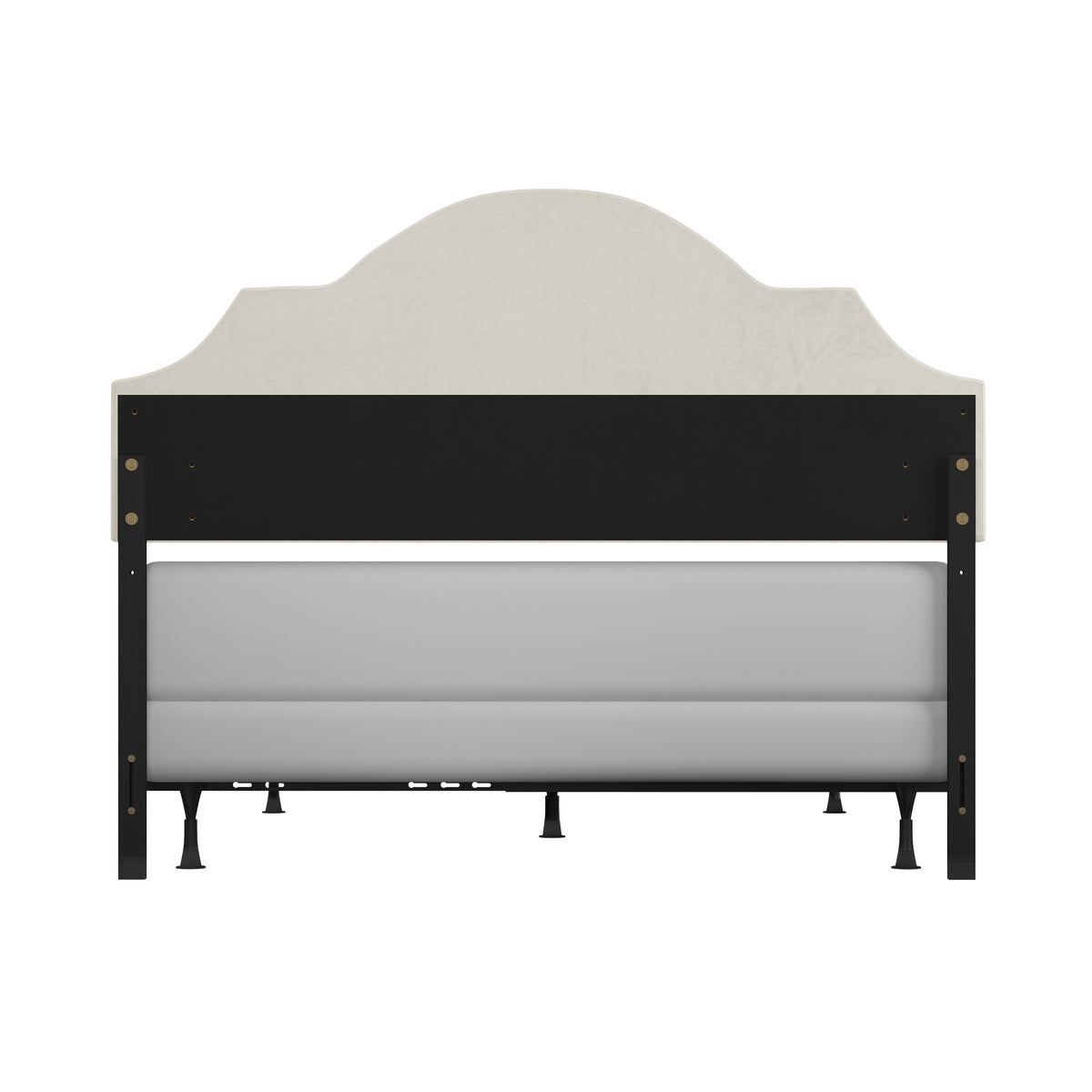 Cynthia Upholstered Bed with Frame, Cream