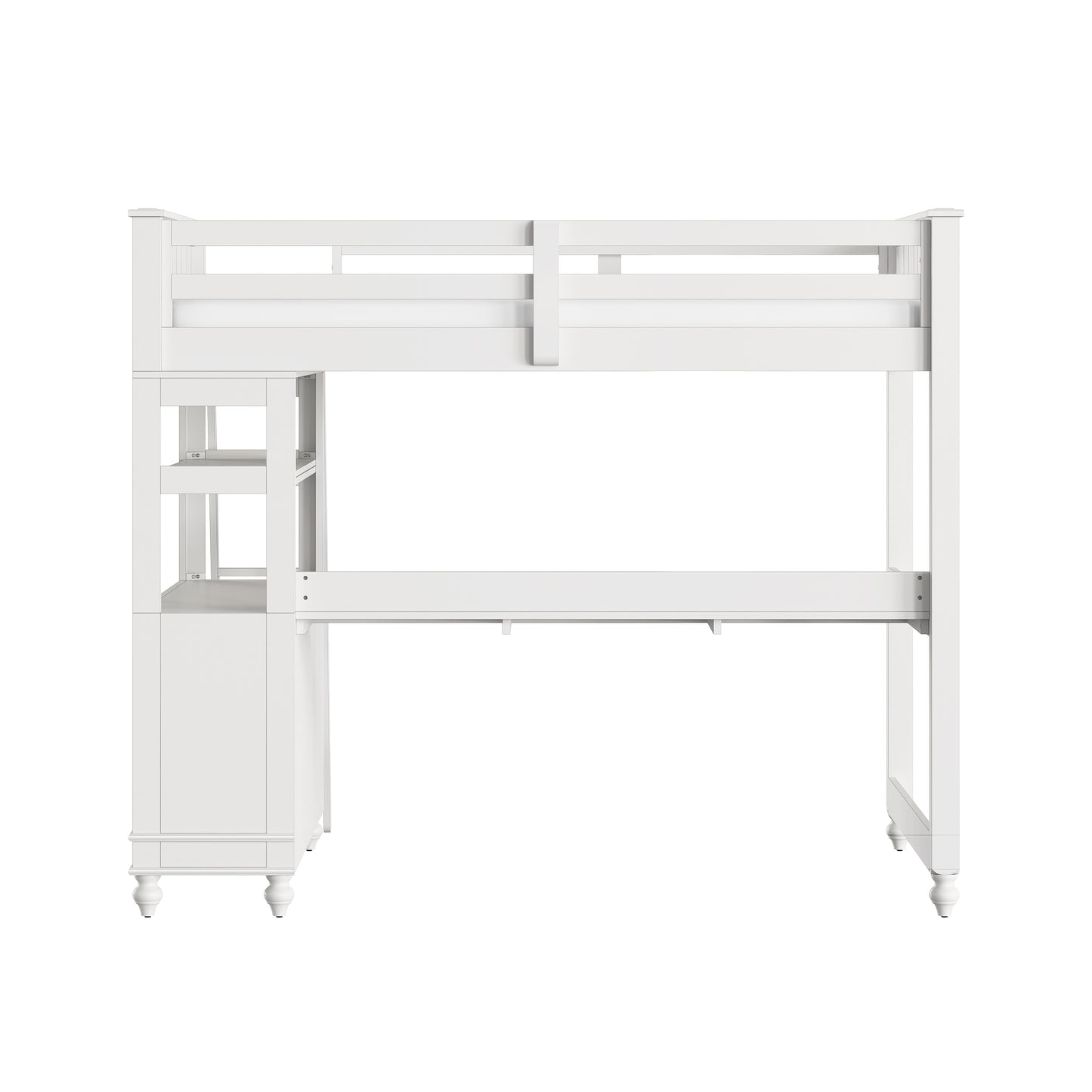 Lake House Wood Loft Bed with Desk