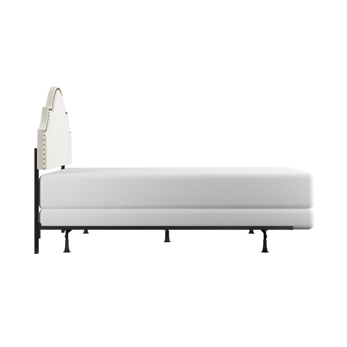 Cynthia Upholstered Bed with Frame, Cream