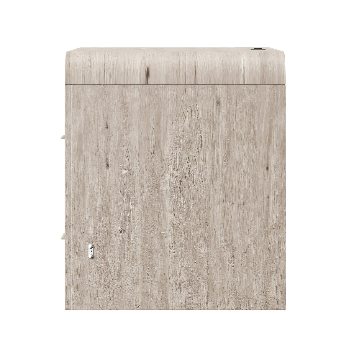 Juna Wood Twin Desk Dream Console with Mattress and Rounded Corners, Harvest Birch Gray