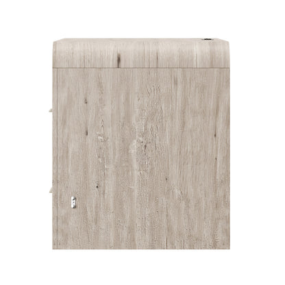 Juna Wood Twin Desk Dream Console with Mattress and Rounded Corners, Harvest Birch Gray