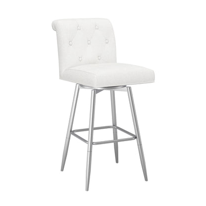 Uniquely Yours Metal Stool, Tufted / Salt / Silver