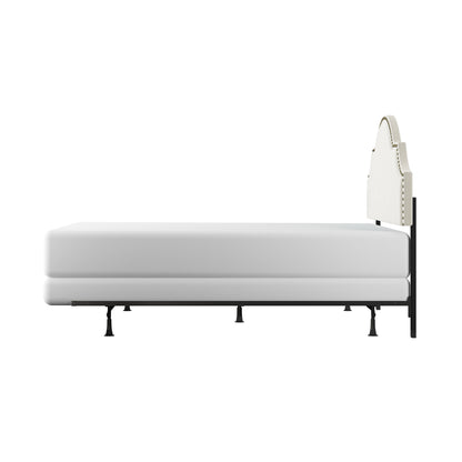 Cynthia Upholstered Bed with Frame, Cream