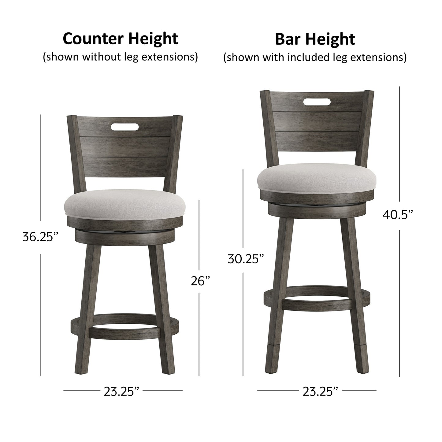 Rhys Wood Counter and Bar Stools