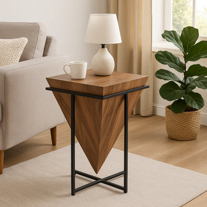 Cleopatra Wood and Metal Accent Table