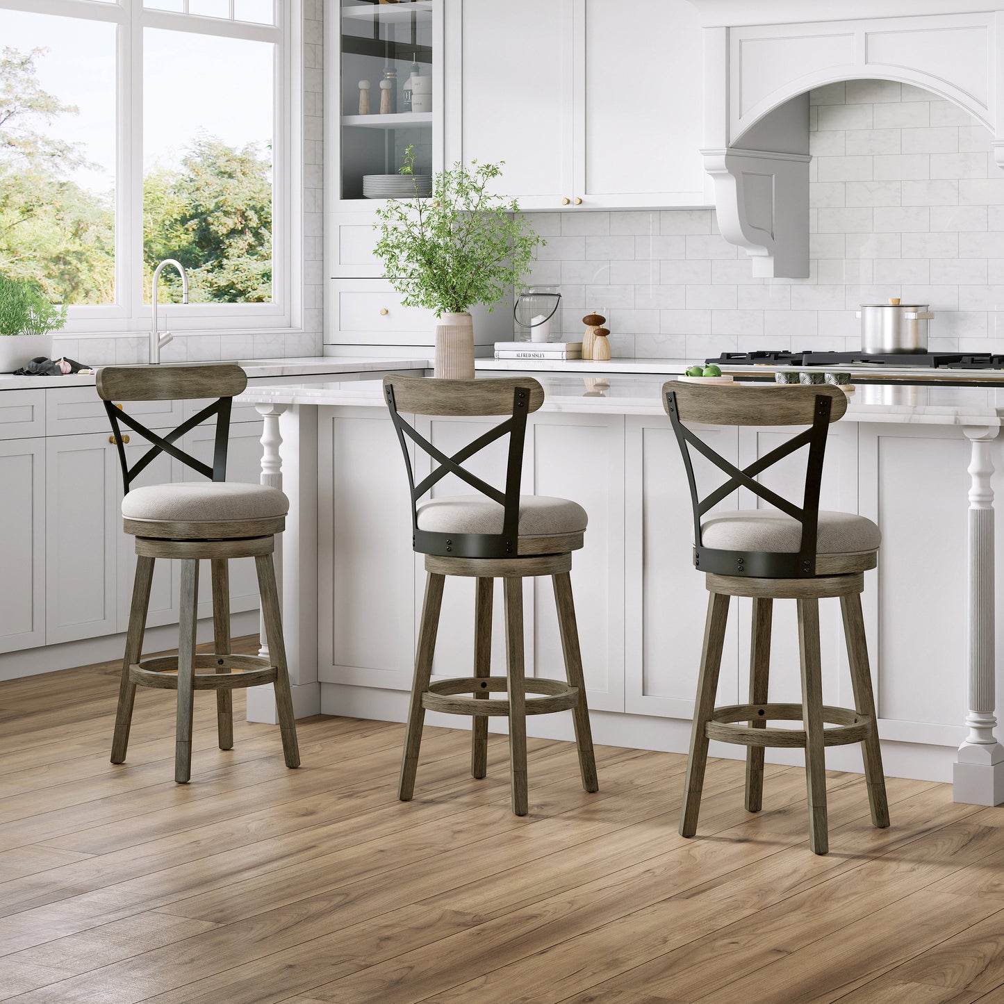 Reid Wood Counter and Bar Stools