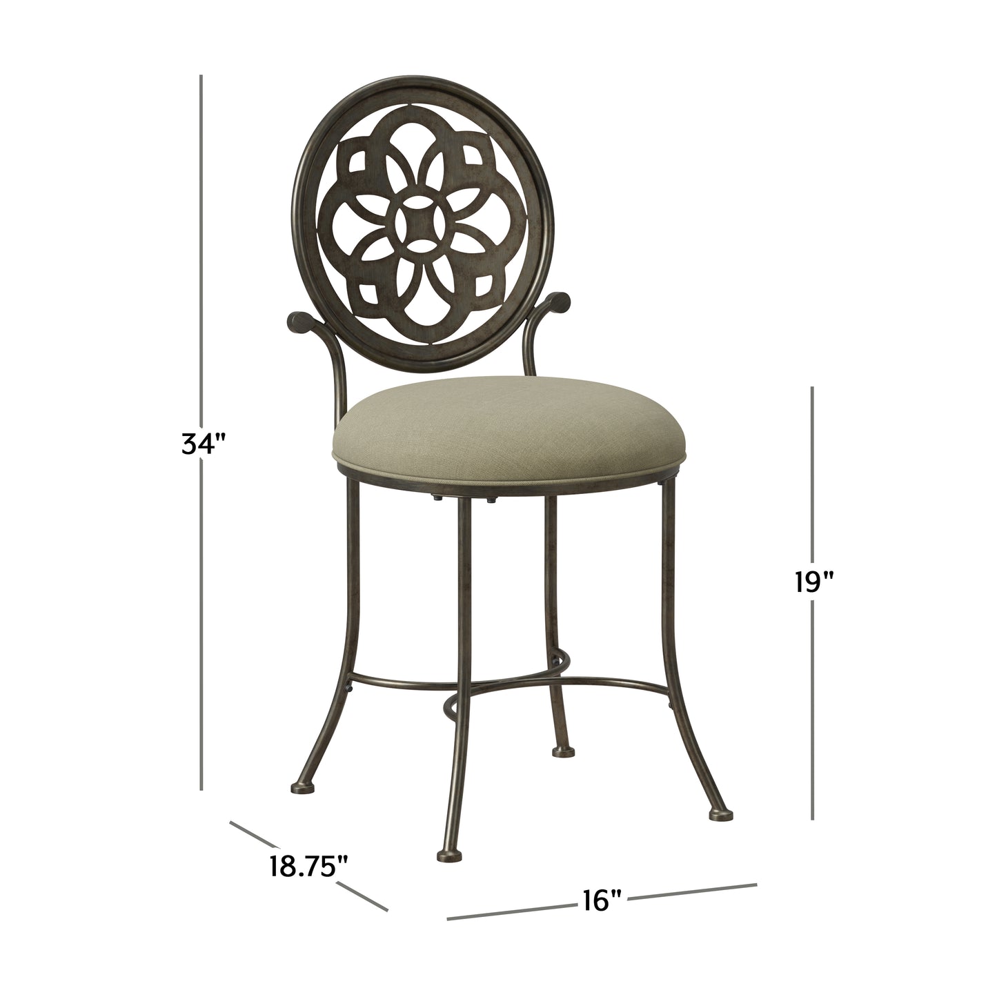 Marsala Metal Vanity Stool