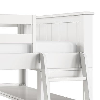 Lake House Wood Loft Bed with Desk