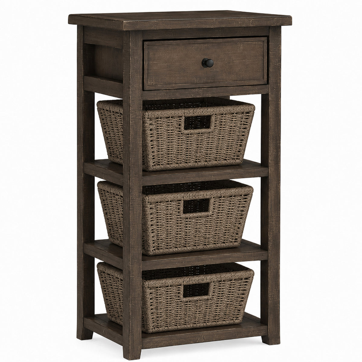 Tuscan Retreat® Basket Stand with Drawer and Open Sides