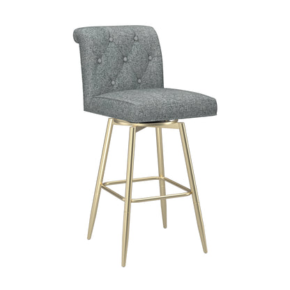 Uniquely Yours Metal Stool, Tufted / Graphite / Champagne