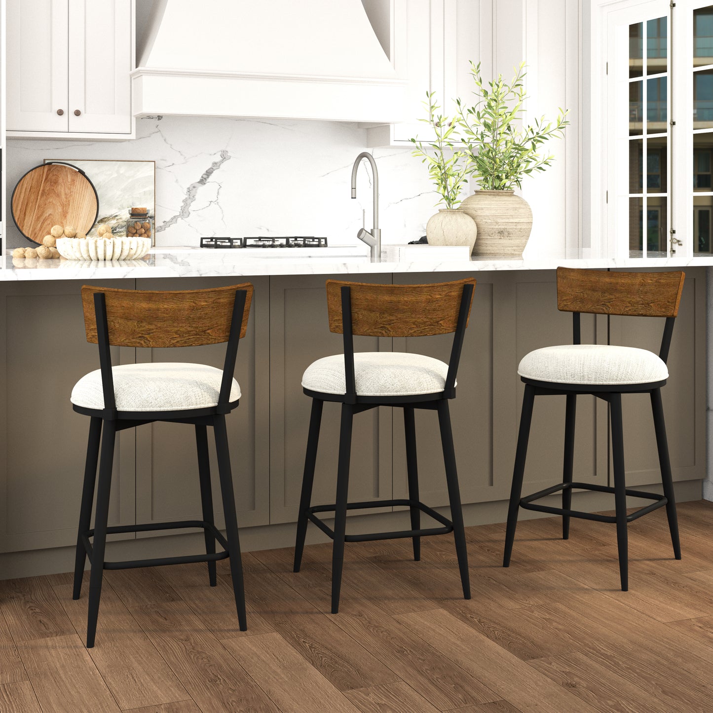 Southbridge Metal Counter and Bar Stools