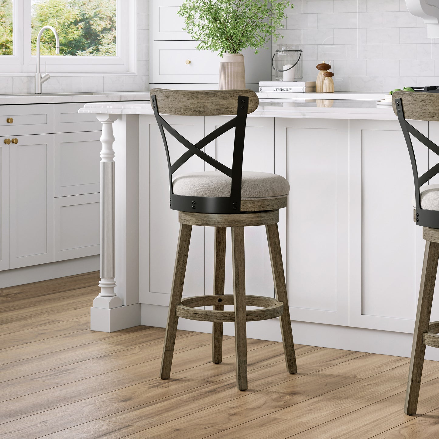 Reid Wood Counter and Bar Stools