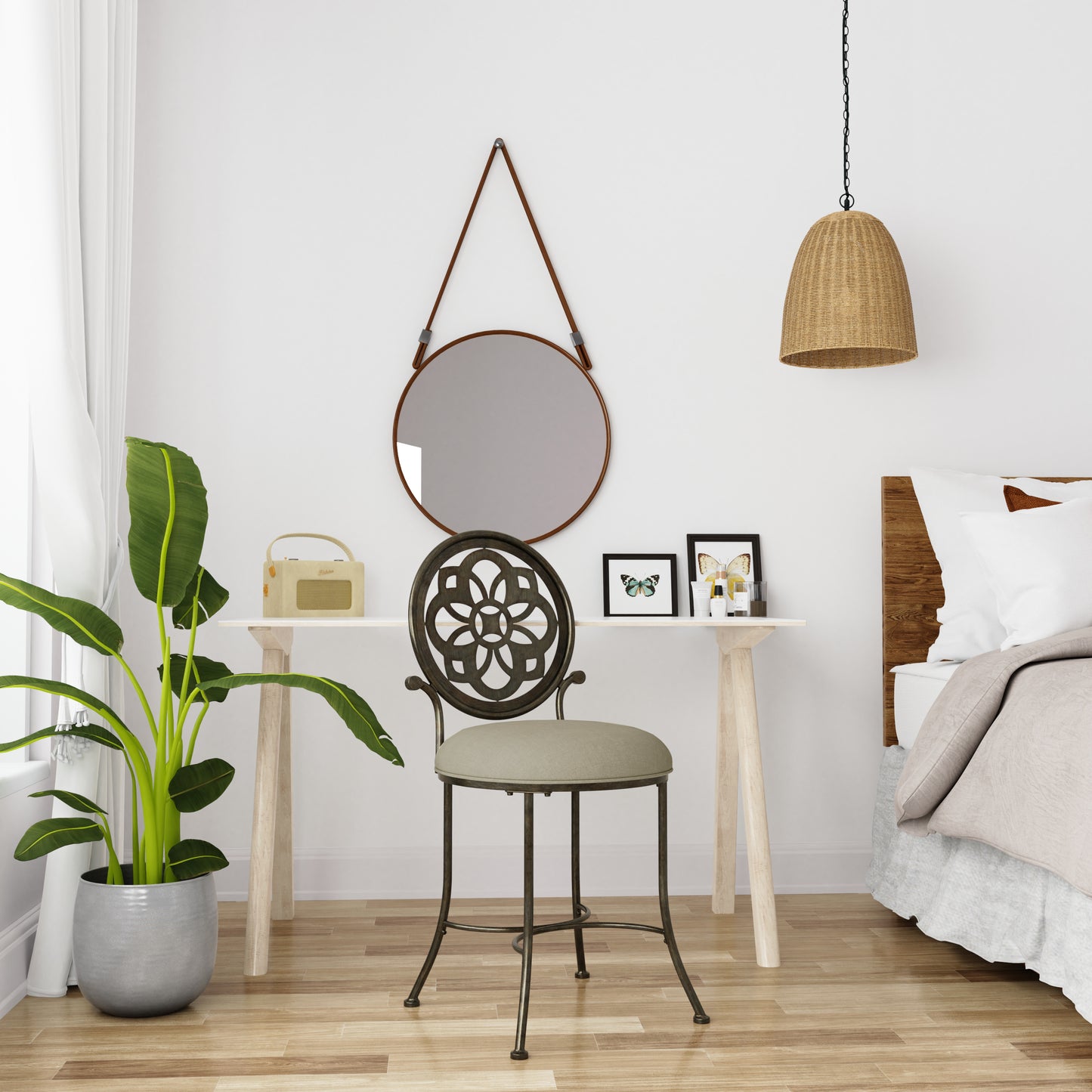 Marsala Metal Vanity Stool