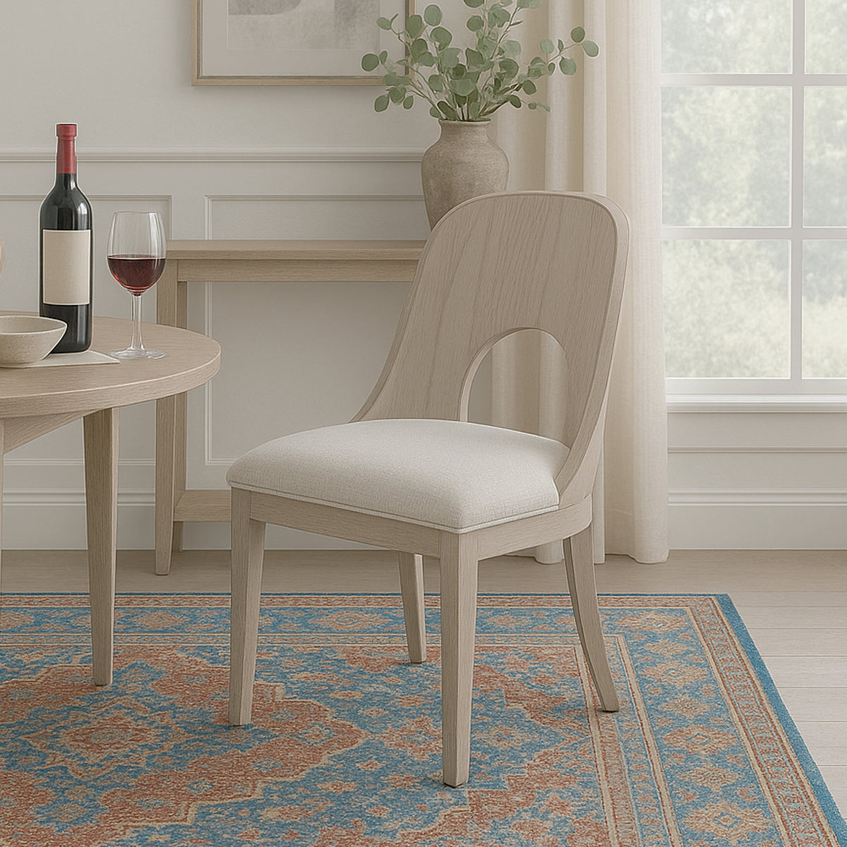Niamh Wood and Upholstered Dining Chair, Set of 2