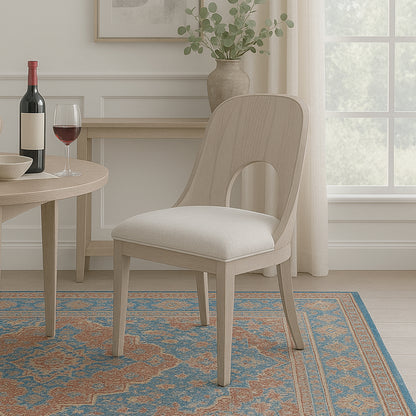 Niamh Wood and Upholstered Dining Chair, Set of 2