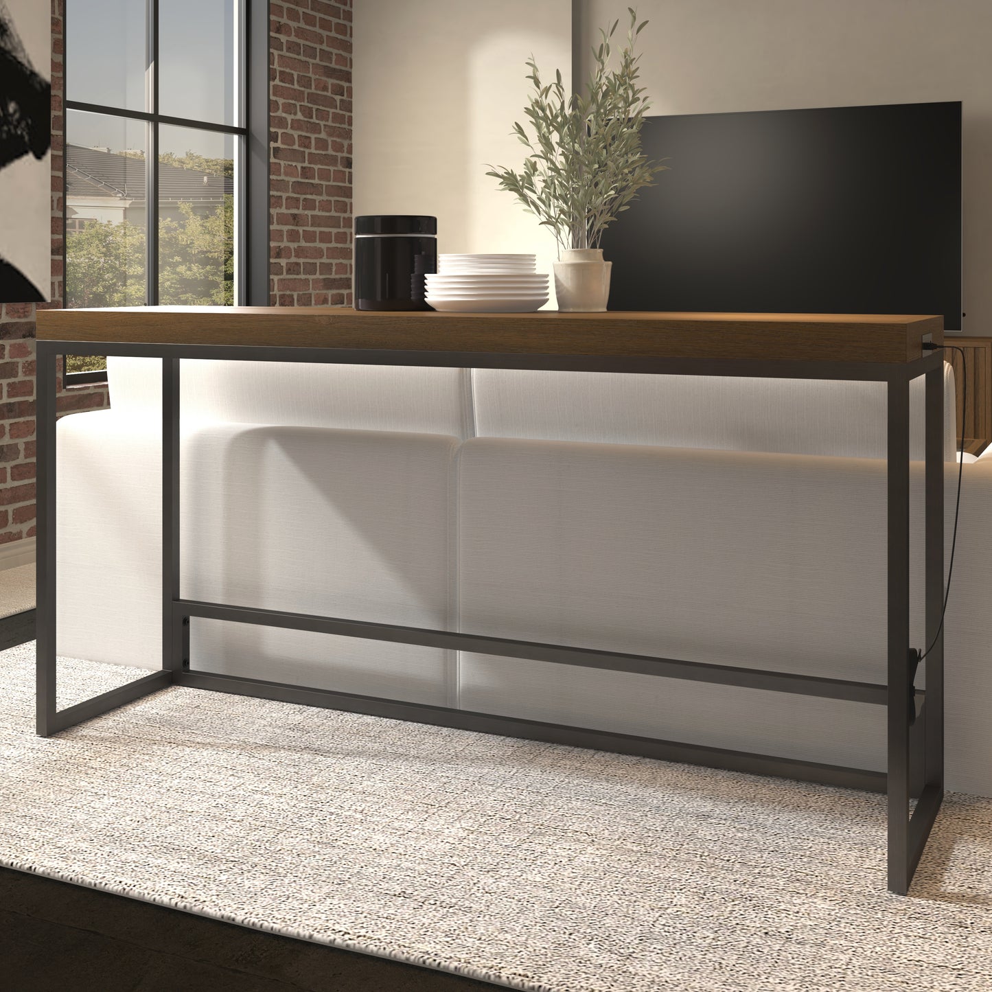 Reserve Wood and Metal Sofa Table