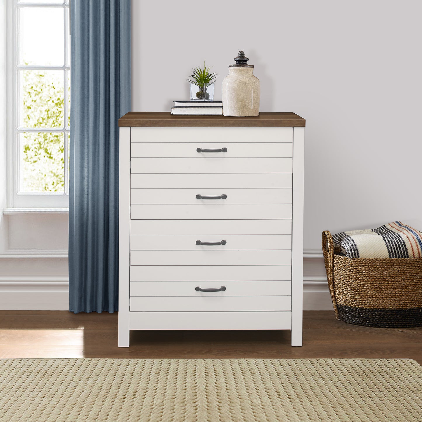 Lancaster Wood 4 Drawer Dresser