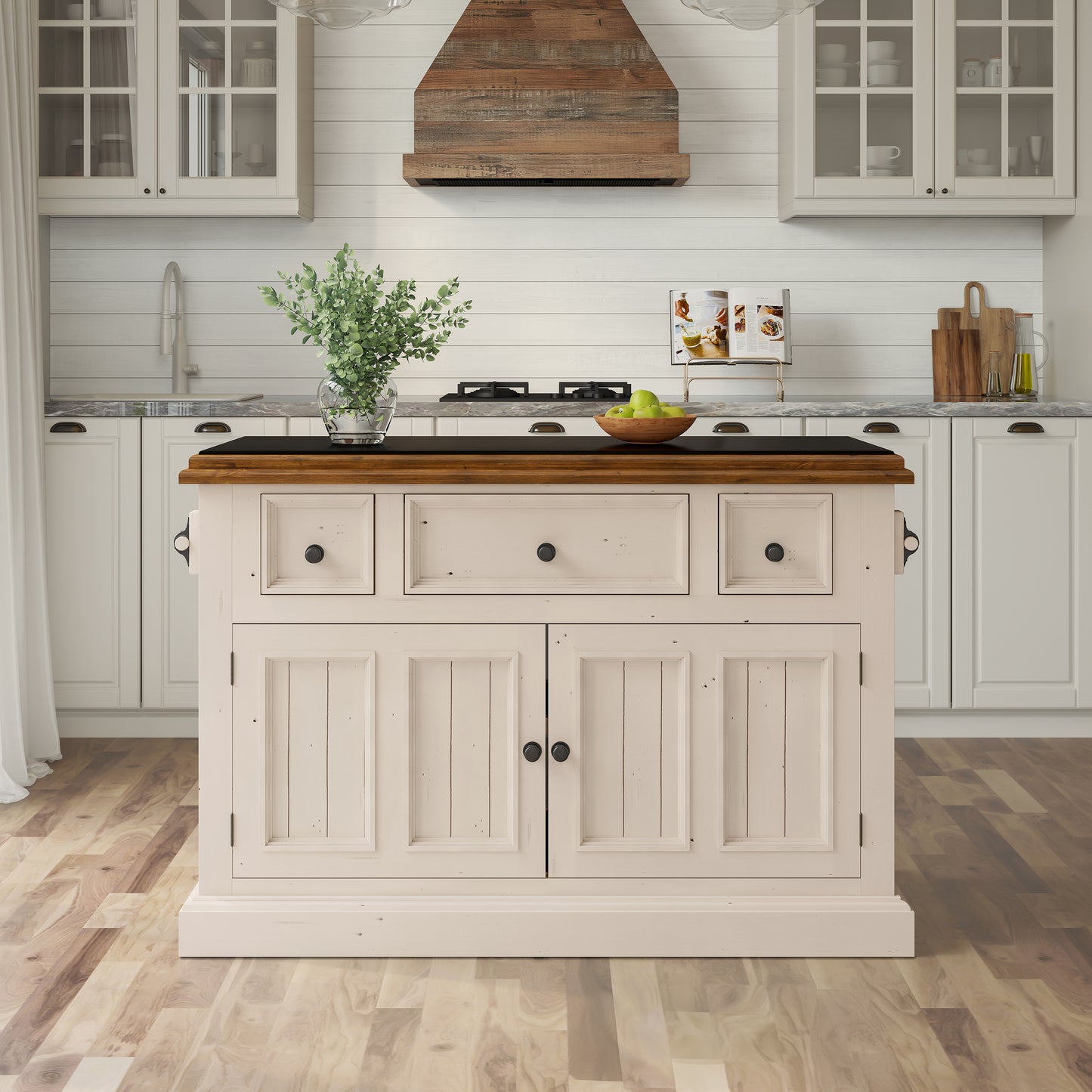 Tuscan Retreat Wood Kitchen Island