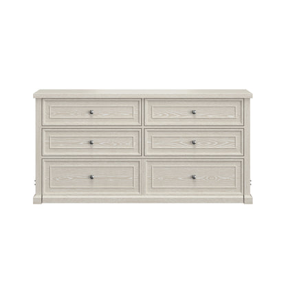 Soren Wood Queen 4 Drawer Dresser Dream Console with Mattress and Cover, Whitewash