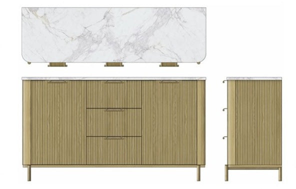 Forester Wood Buffet Cabinet with Stone Top