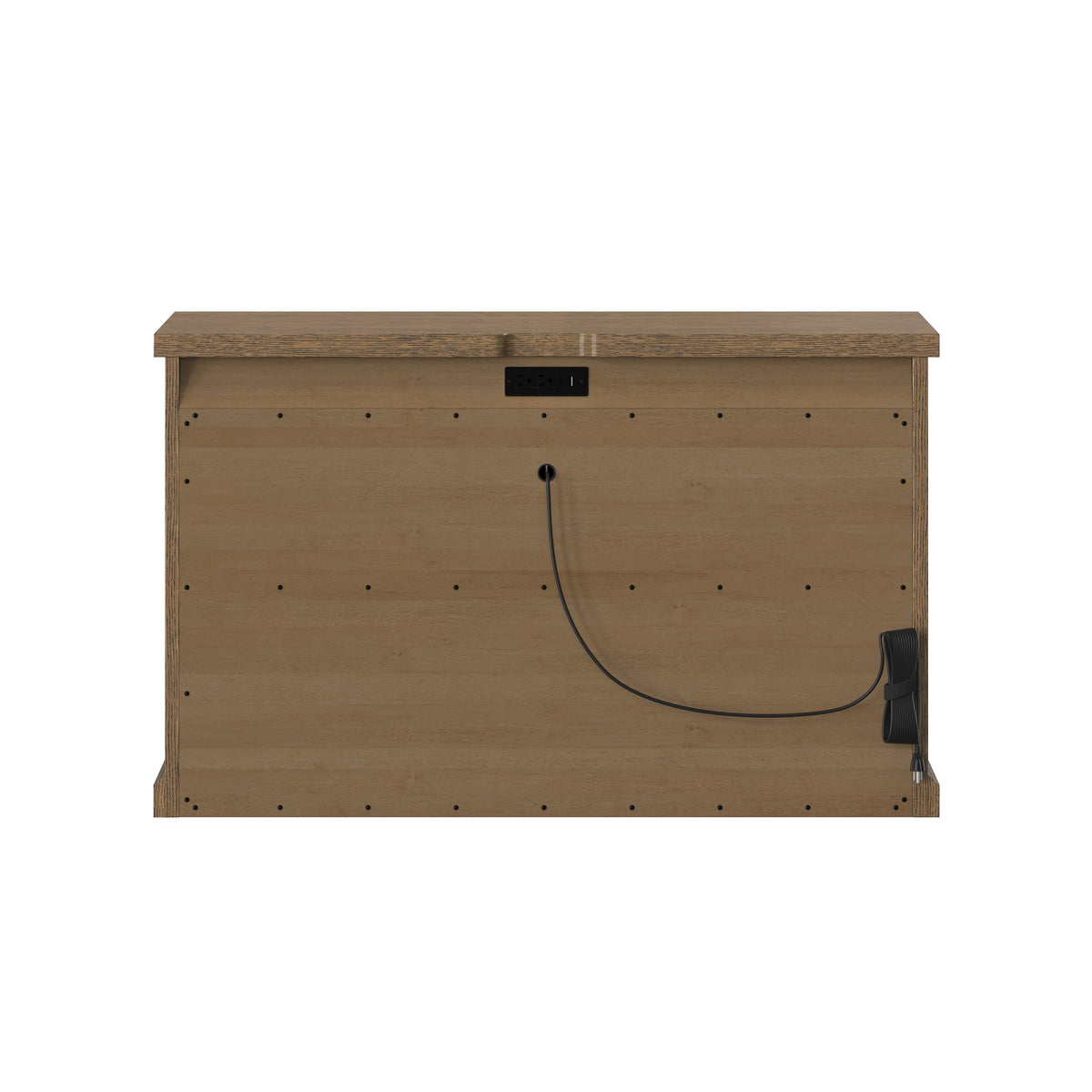 Soren Wood Twin Door Desk Dream Console with Mattress and Cover, Light Oak