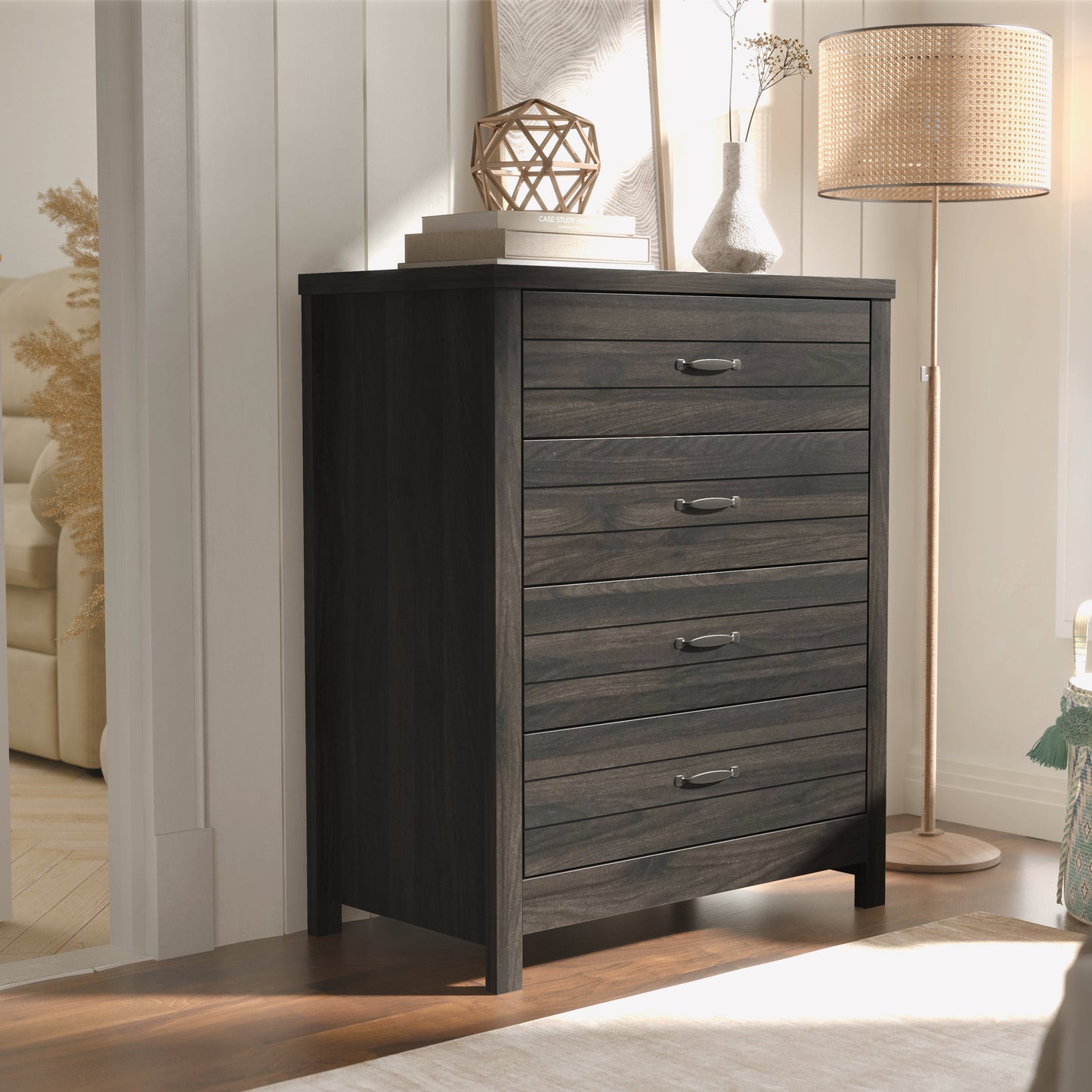 Lancaster Wood 4 Drawer Dresser