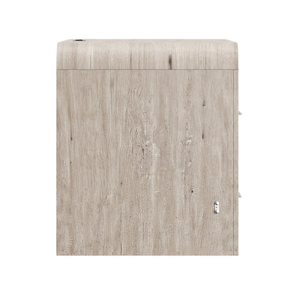 Juna Wood Twin Desk Dream Console with Mattress and Rounded Corners, Harvest Birch Gray