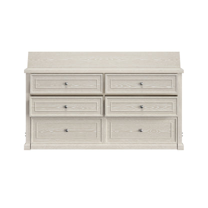 Soren Wood Queen 4 Drawer Dresser Dream Console with Mattress and Cover, Whitewash