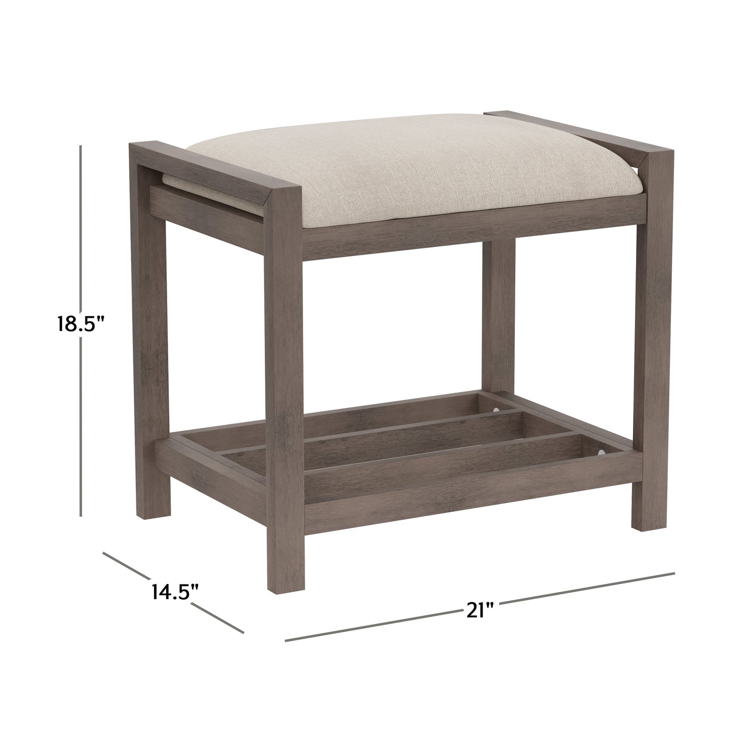 Amelia Wood Vanity Stool