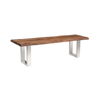 Luxe Wood and Metal Bench