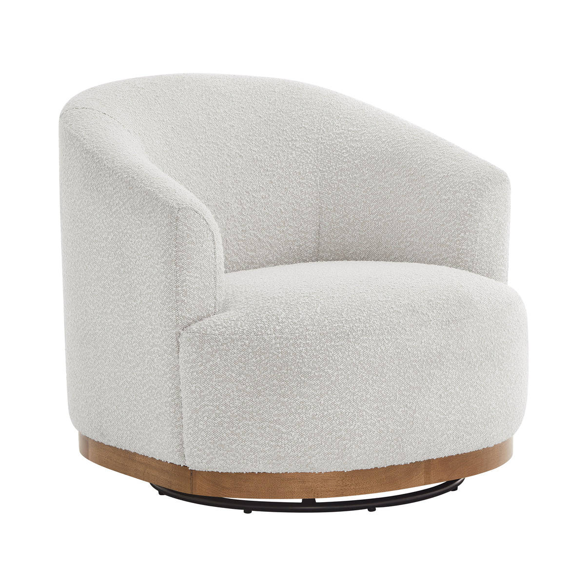 Altair Upholstered Swivel Accent Chair with Wood Base