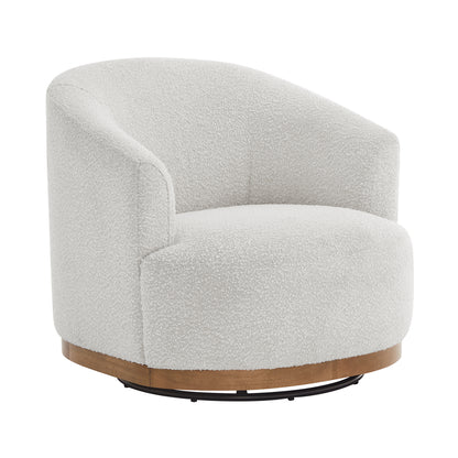 Altair Upholstered Swivel Accent Chair with Wood Base