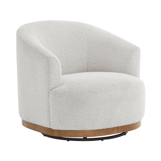 Altair Upholstered Swivel Accent Chair with Wood Base