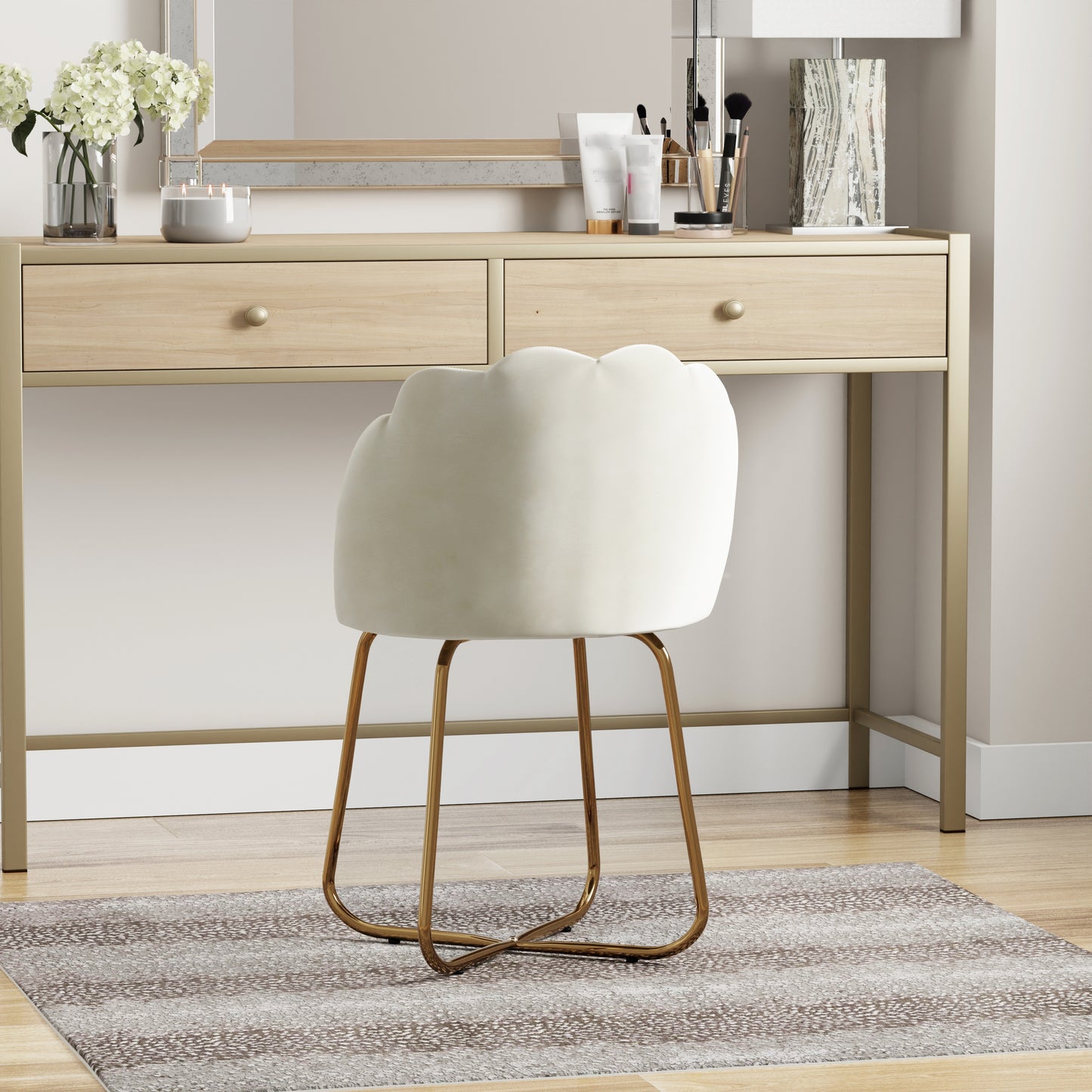 Catalina Metal Vanity Stool