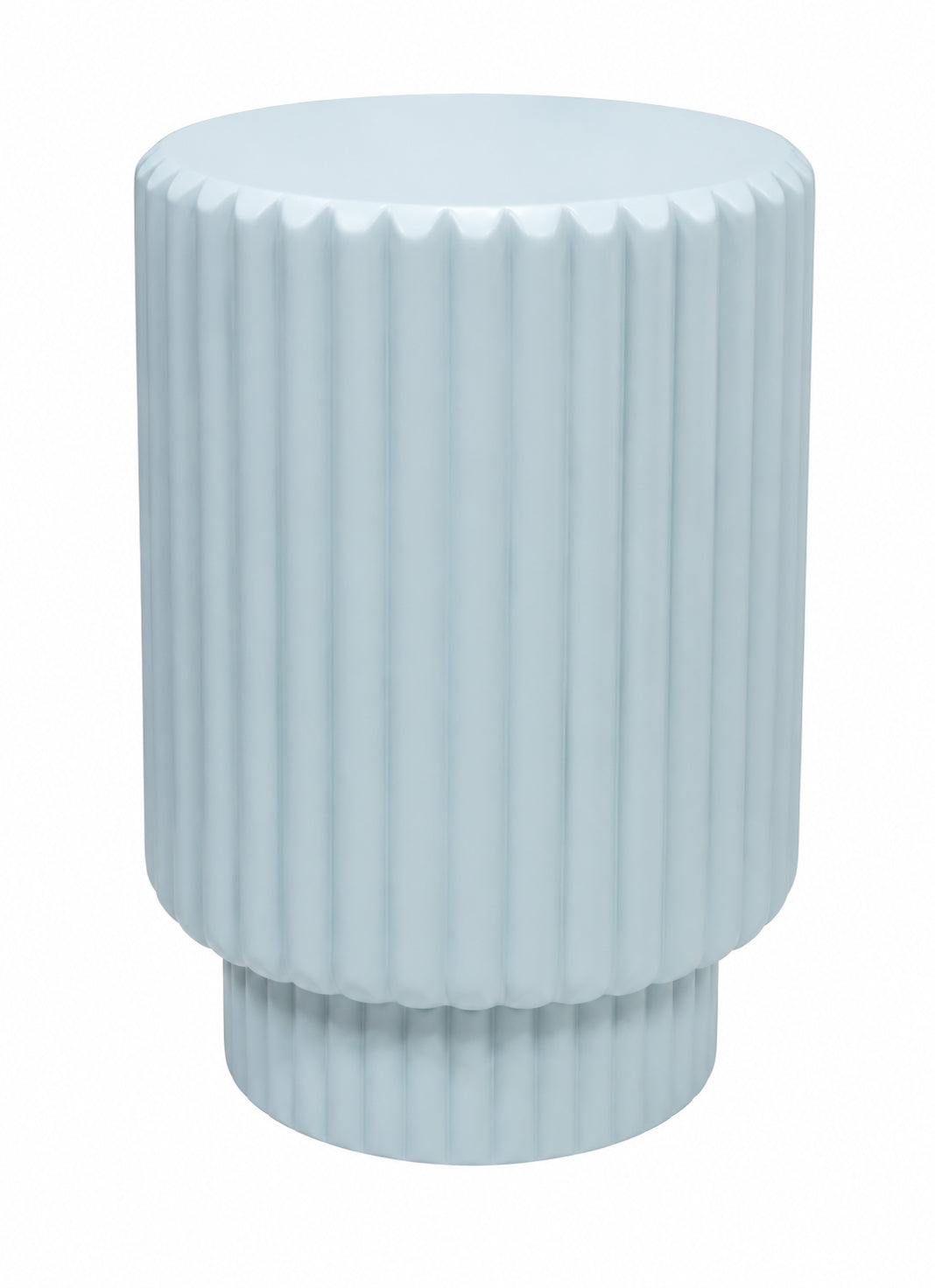 Lillian Bay Reinforced Concrete Round Side Table, Light Blue