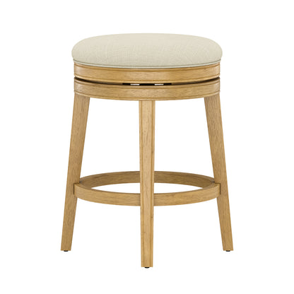 Anton Wood Backless Swivel Stool