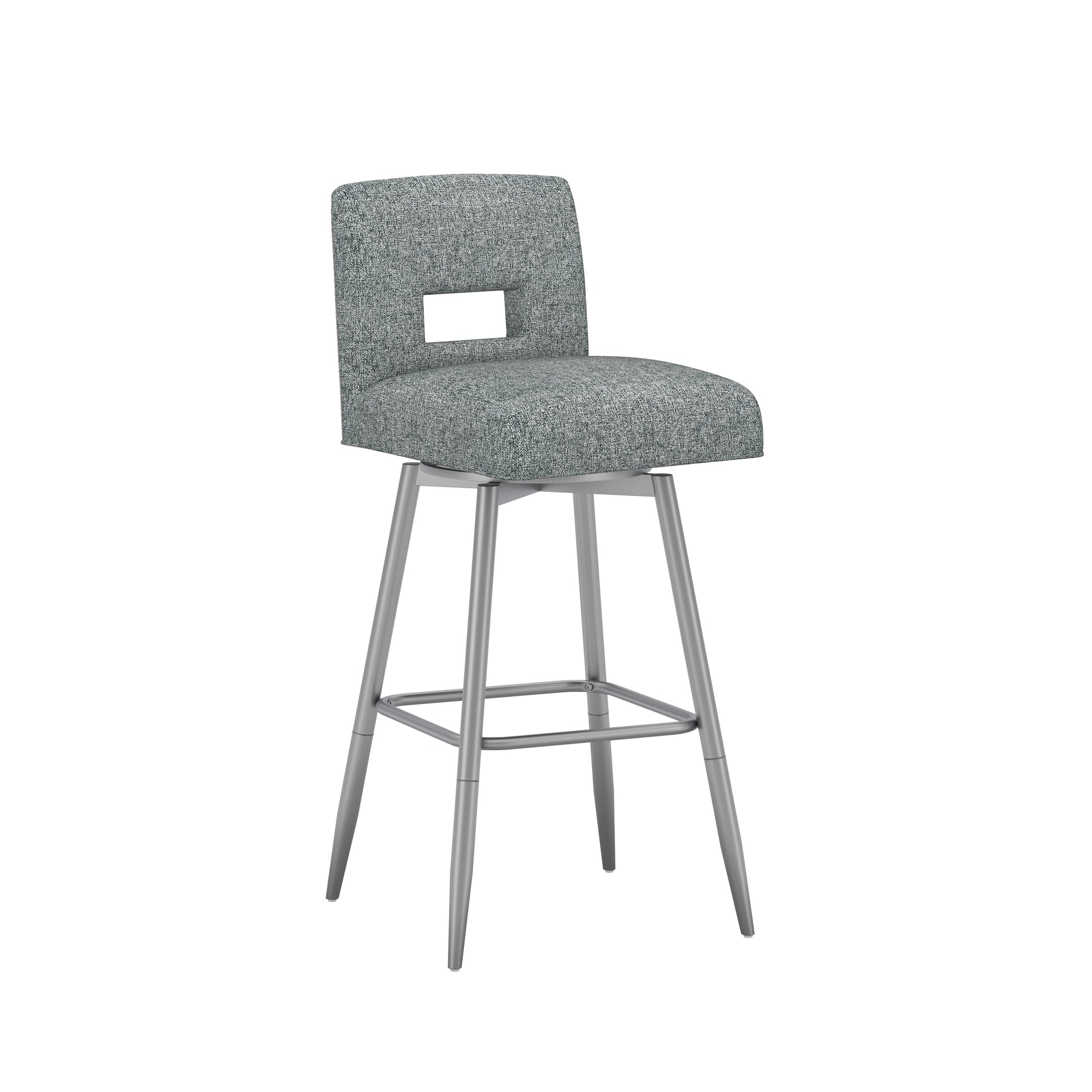 Uniquely Yours Metal Stool, Key Back / Graphite / Silver
