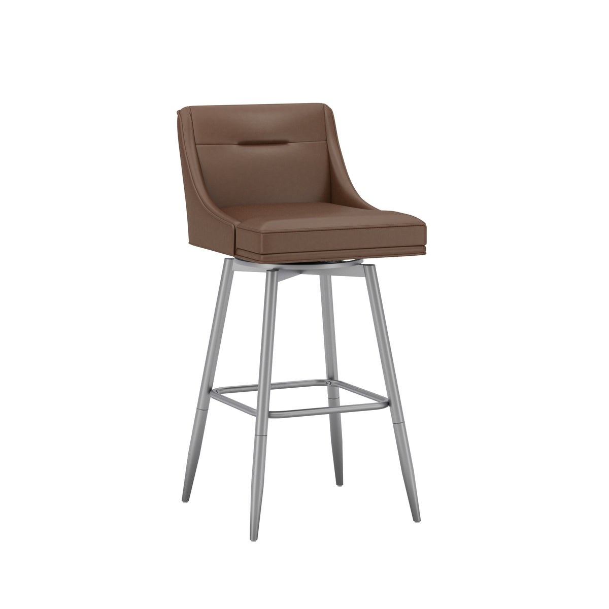 Uniquely Yours Metal Stool, Tapered Back / Saddle / Silver