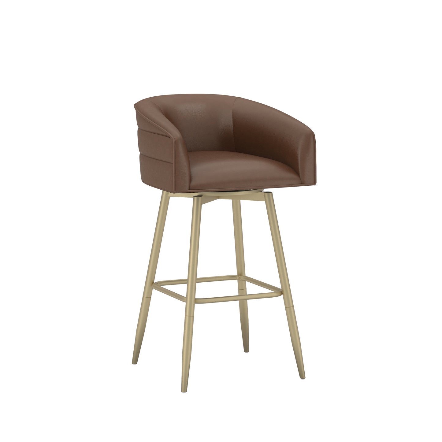 Uniquely Yours Metal Stool, Barrel Back / Saddle / Champagne