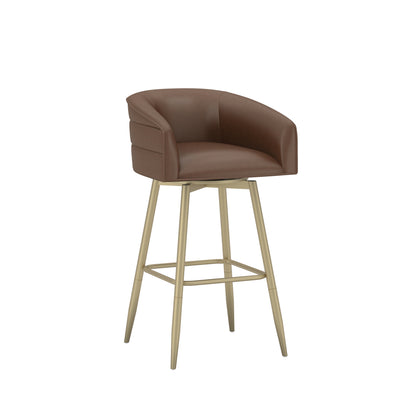 Uniquely Yours Metal Stool, Barrel Back / Saddle / Champagne