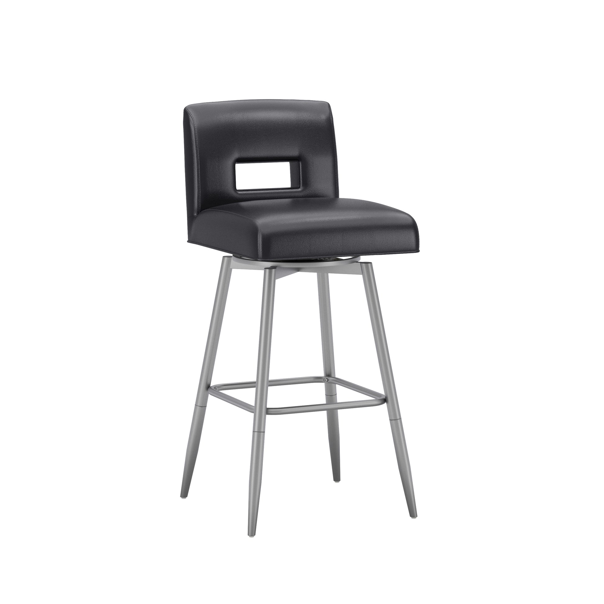 Uniquely Yours Metal Stool, Key Back / Black / Silver